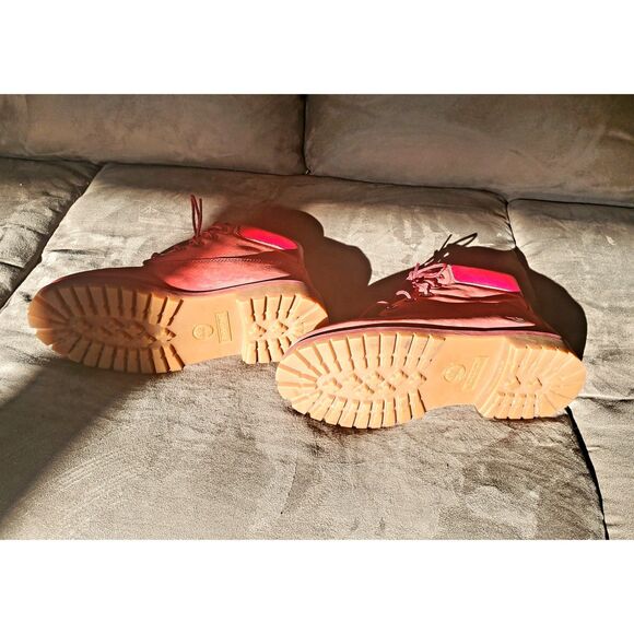 Timberland Red Boots Size 6 Youth Size A13HV - Picture 7 of 9